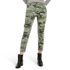 Nili Lotan for Target Green Camouflage High Rise Denim Jeans Size 6